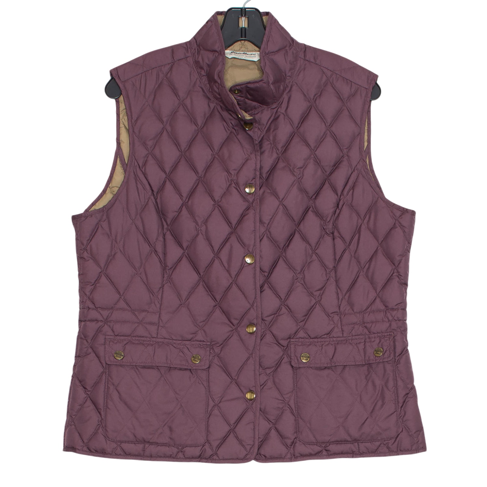 Eddie Bauer Goose Down Quilted Puffer Vest Purple Xl Outdoor Preppy Equestrian